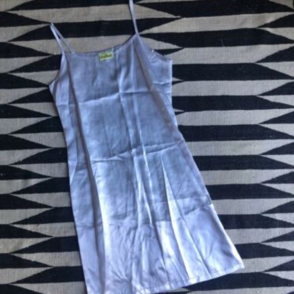 1990’s Vintage Satin Icy Blue Dress - Picture 1 of 8